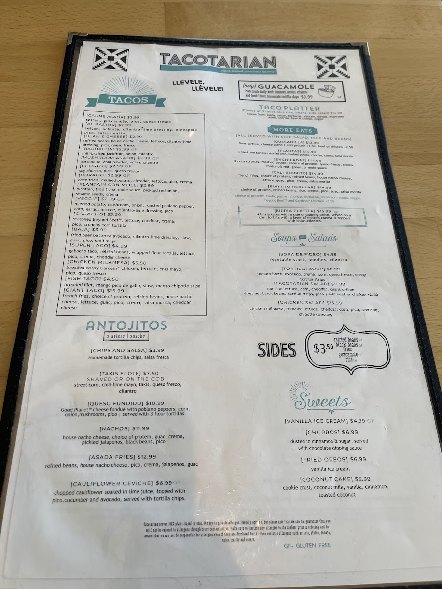 Tacotarian Menu - Image 2
